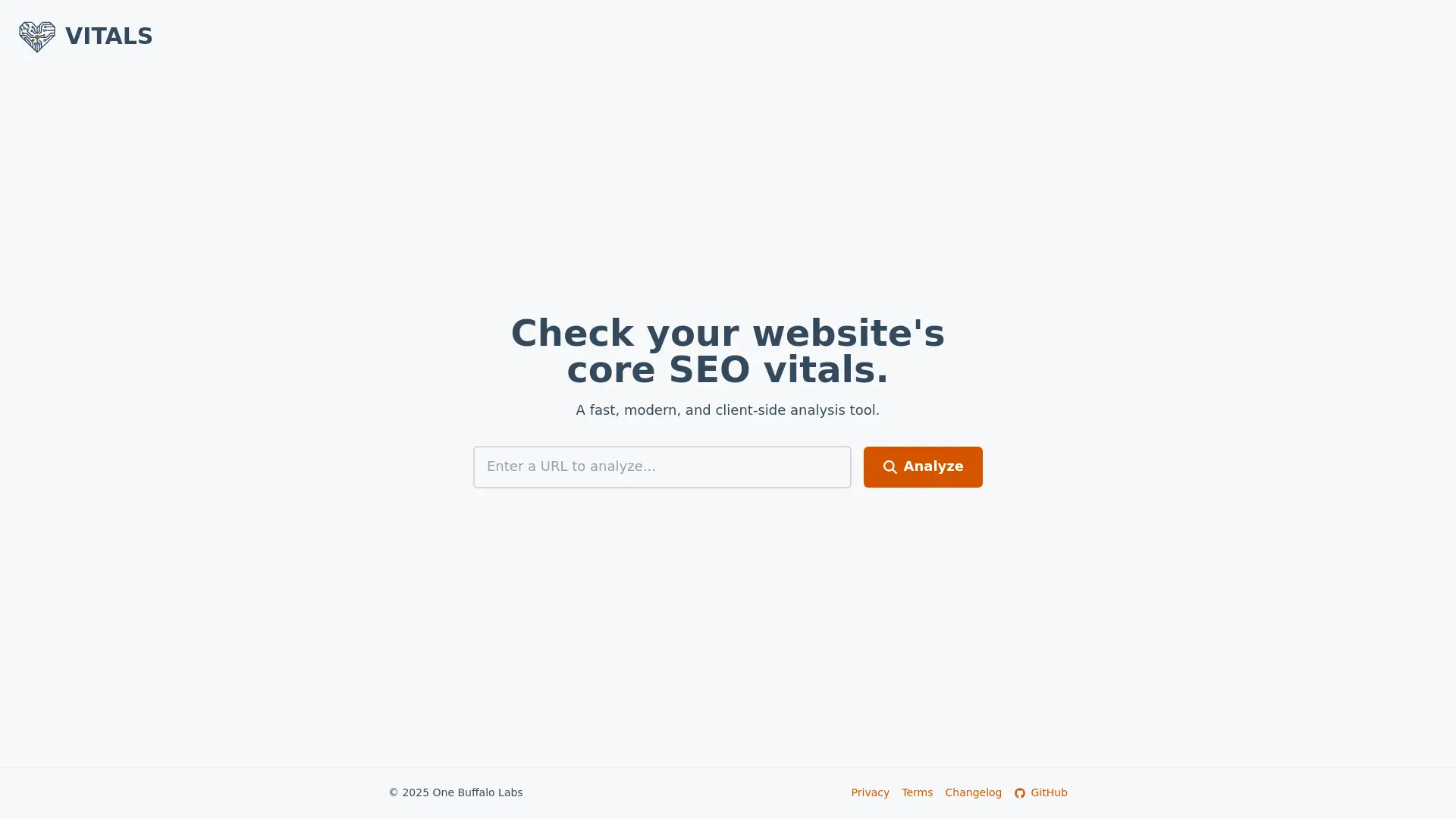 Vitals SEO Analysis Tool Screenshot
